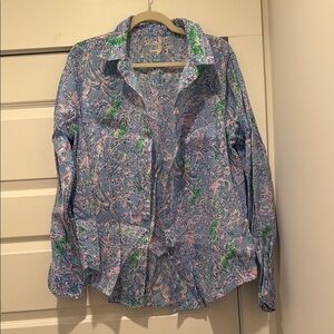 Lilly Pulitzer Linen Floral Button-Up Shirt